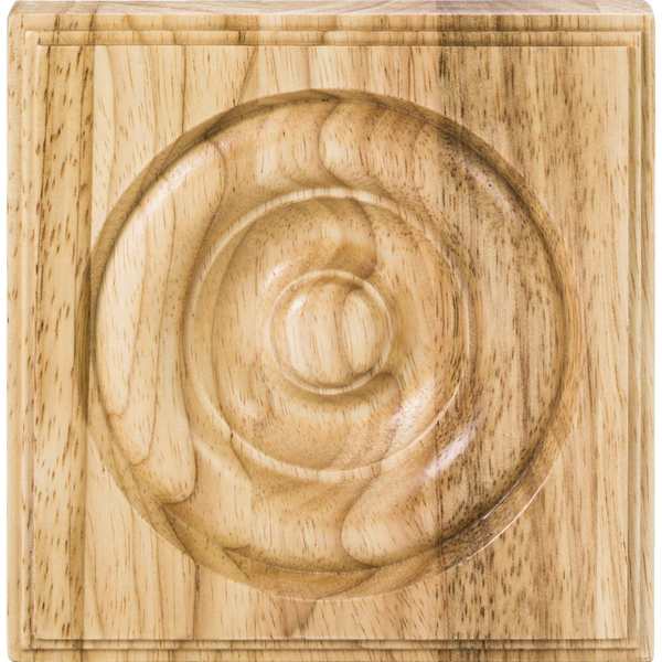 Hardware Resources 5-1/2" Wx7/8"Dx5-1/2"H Rubberwood Traditional Rosette ROS6-RW